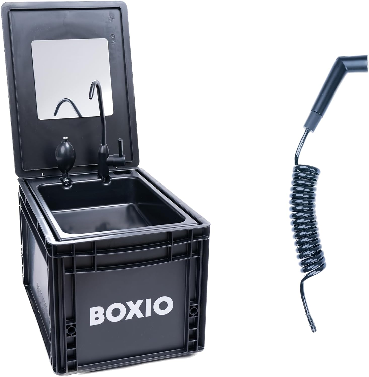 BOXIO - Wash+ : Portable Sink - Convenient Camping Sink Solution! Compact with Unique Design, Separate Canister, Lightweight Mobile Sink for...