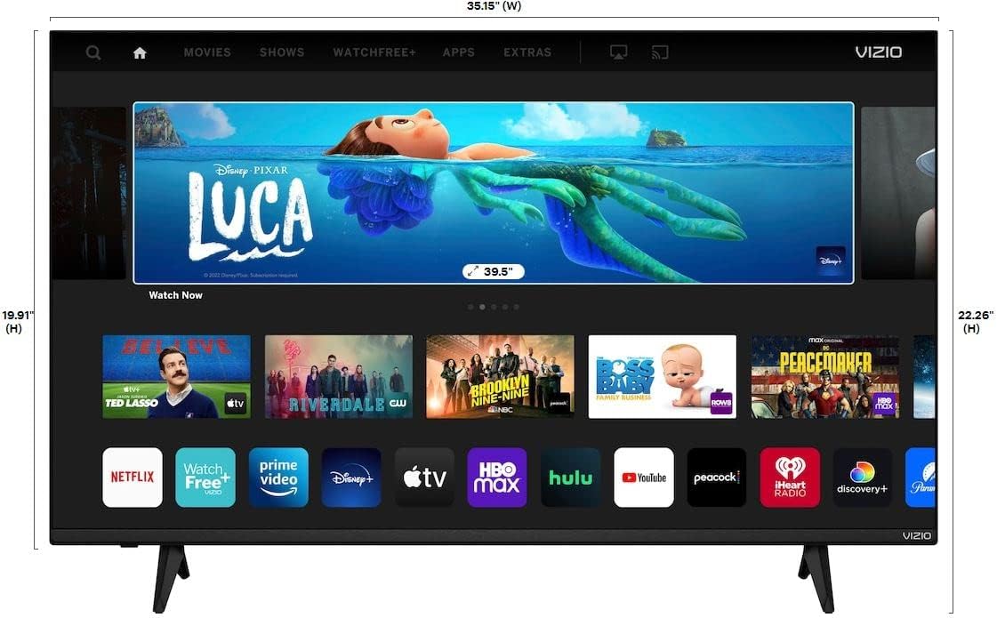 VIZIO 40" Class D-Series FHD LED Smart TV for Gaming and Streaming, Bluetooth Headphone Capable - D40fM-K09 (Renewed)