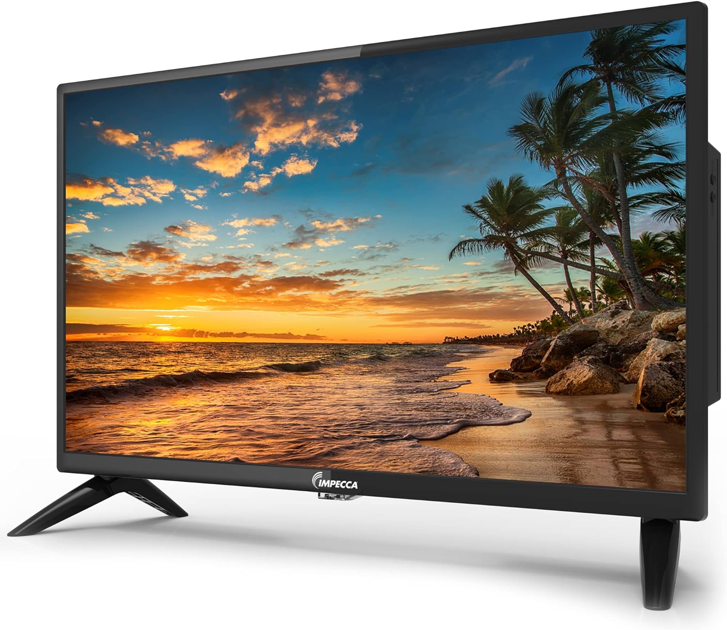 Impecca 24-Inch LED HD TV, 720p, Frameless TV, Remote Control Included, Built-in HDMI/USB/AV in/Optical Ports
