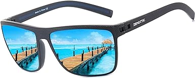 ZENOTTIC Polarized Sunglasses for Men Lightweight TR90 Frame UV400 Protection Square Sun Glasses