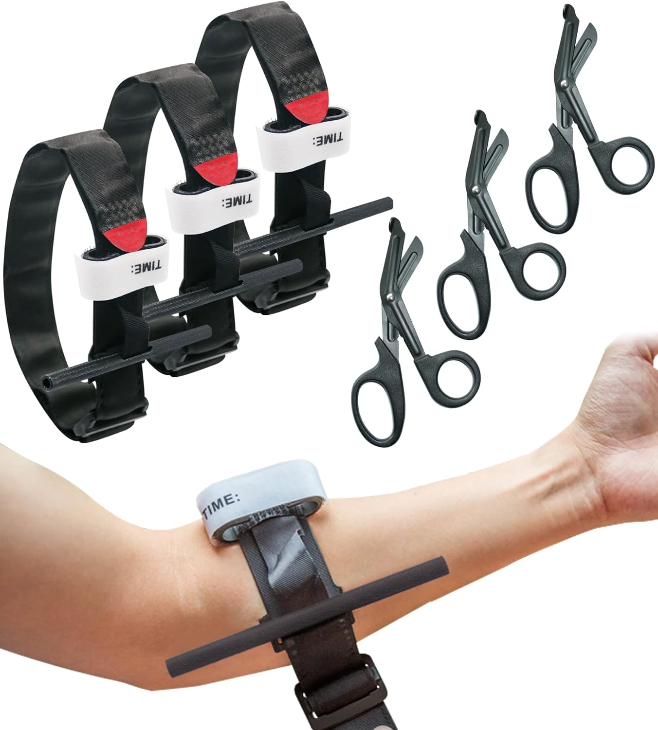 ifory Tourniquet Kit, with Alloy Windlass and Trauma Shear, First Aid Equipment for Hemorrhage Control (Pack of 3)