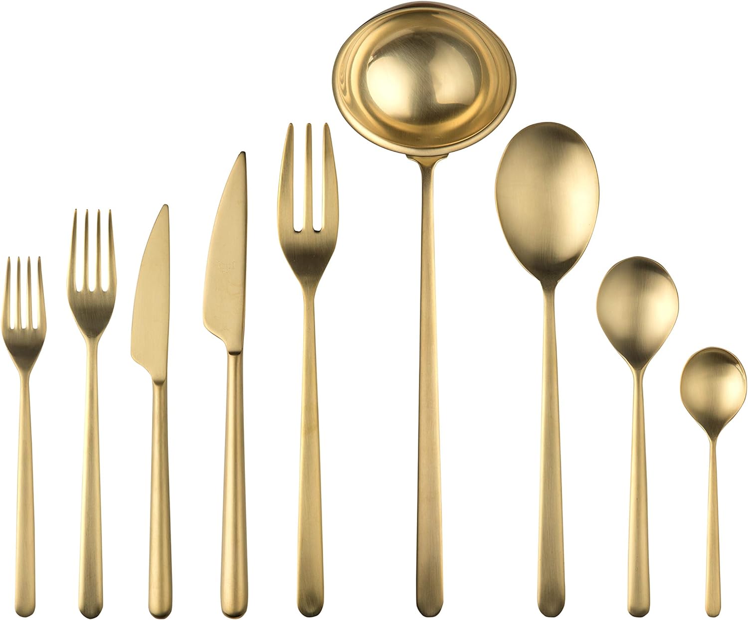 Mepra Linea Ice Oro 75 Pcs Flatware Set - Metallic Tableware, Dishwasher Safe Cutlery