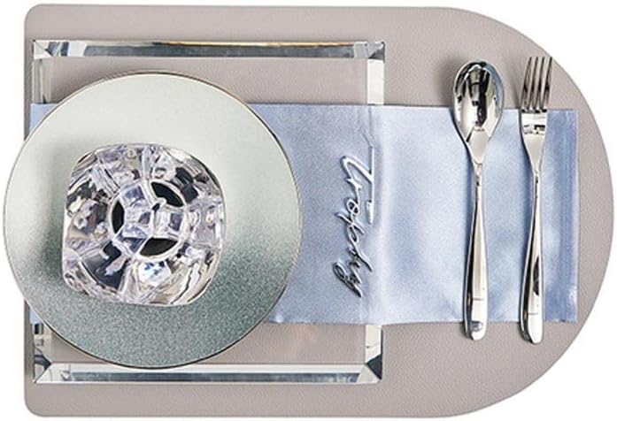 MGWYE Silver Full Tableware Squear Clear Crystal Tray Mat Tableware Plates Sets Knife Fork Spoon Dinnerware Set