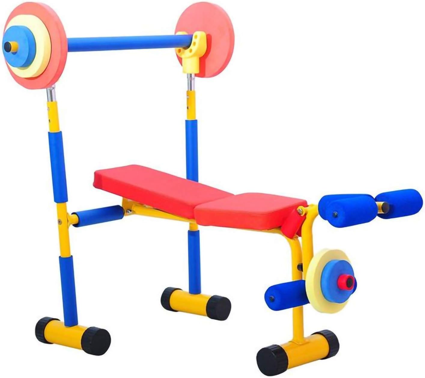 PDKJNID Children's Play Workout Equipment, Toy Bench and Leg Press, for Kids Fun and Fitness Dumbbell Set for Beginner Exercise, Weightlifting, Powerlifting