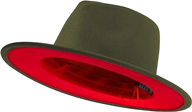 jingsha Fedora Hats for Men & Women Wide Brim Fedora Felt Panama Hat Men's Dress Hats with Belt Buckle