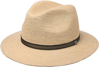 Borsalino Packable Crochet Straw Hat Women/Men - Made in Italy