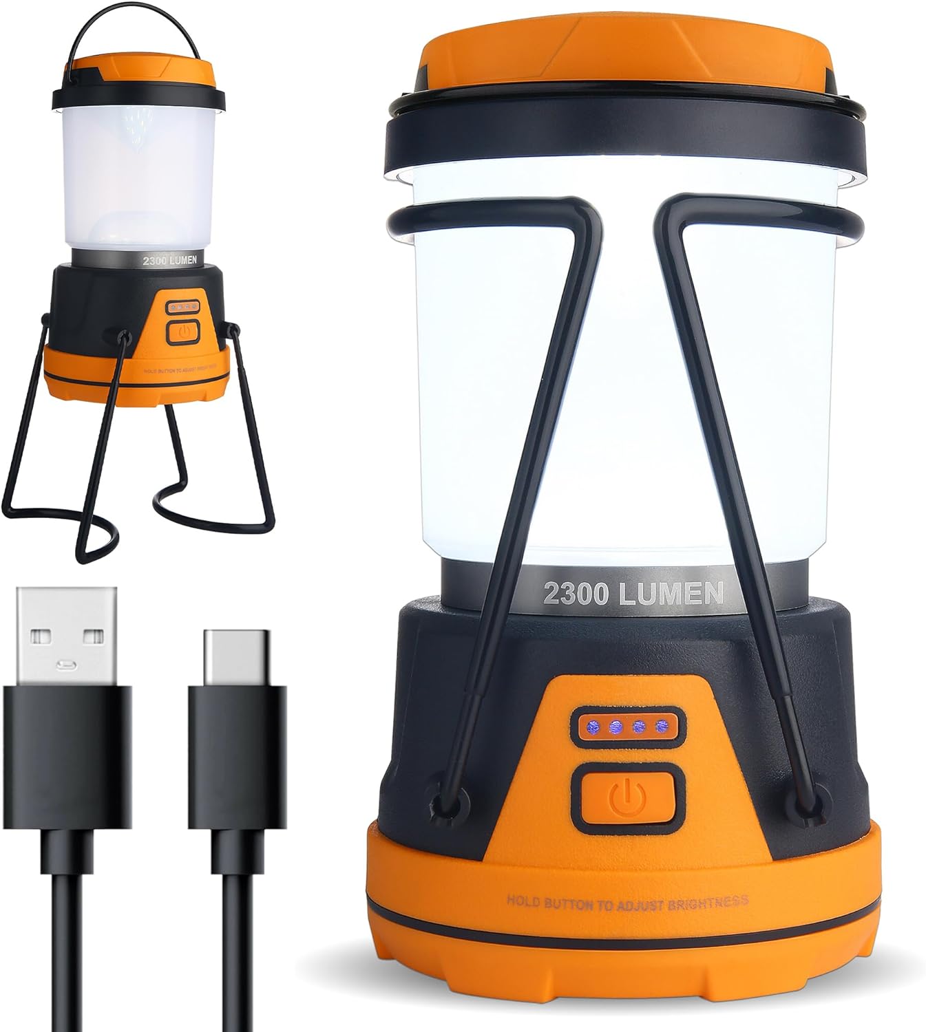 Rechargeable LED Camping Lantern - Power Outages, Hurricanes, Emergency, Hiking, Outdoor - Bright Battery Powered Electric Survival Light with Built-in...