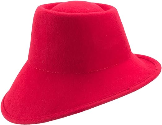 Lawliet Womens 100% Wool Felt Tilt Asymmetrical Brim Wedding Church Fedora Hat T289