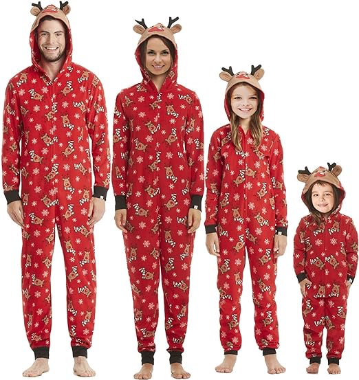 CIYCUIT Family Christmas Pjs Matching Sets Reindeer Onesie Pajamas for Family