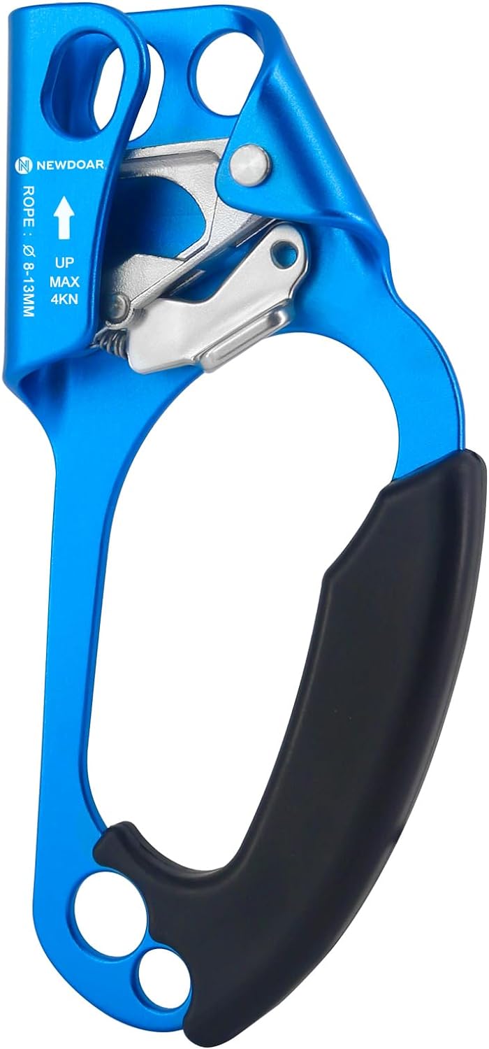 NewDoar UIAA & CE Certified Hand Ascender Rock Climbing Tree Arborist Rappelling Gear Equipment Rope Clamp for 8~13MM Rope