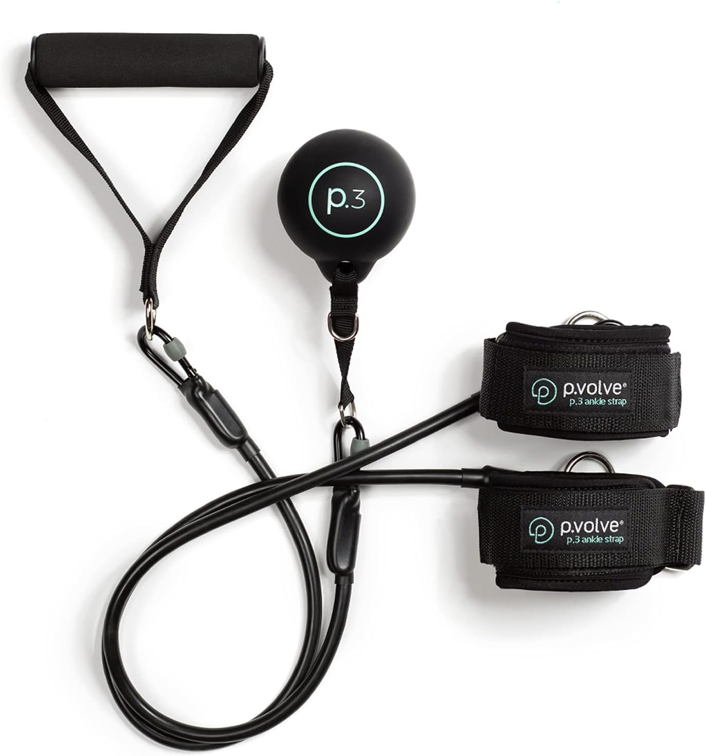Pvolve P.3 Trainer Full Body Resistance Band with Ankle Strap and Weight System for at Home Exercise and Workouts