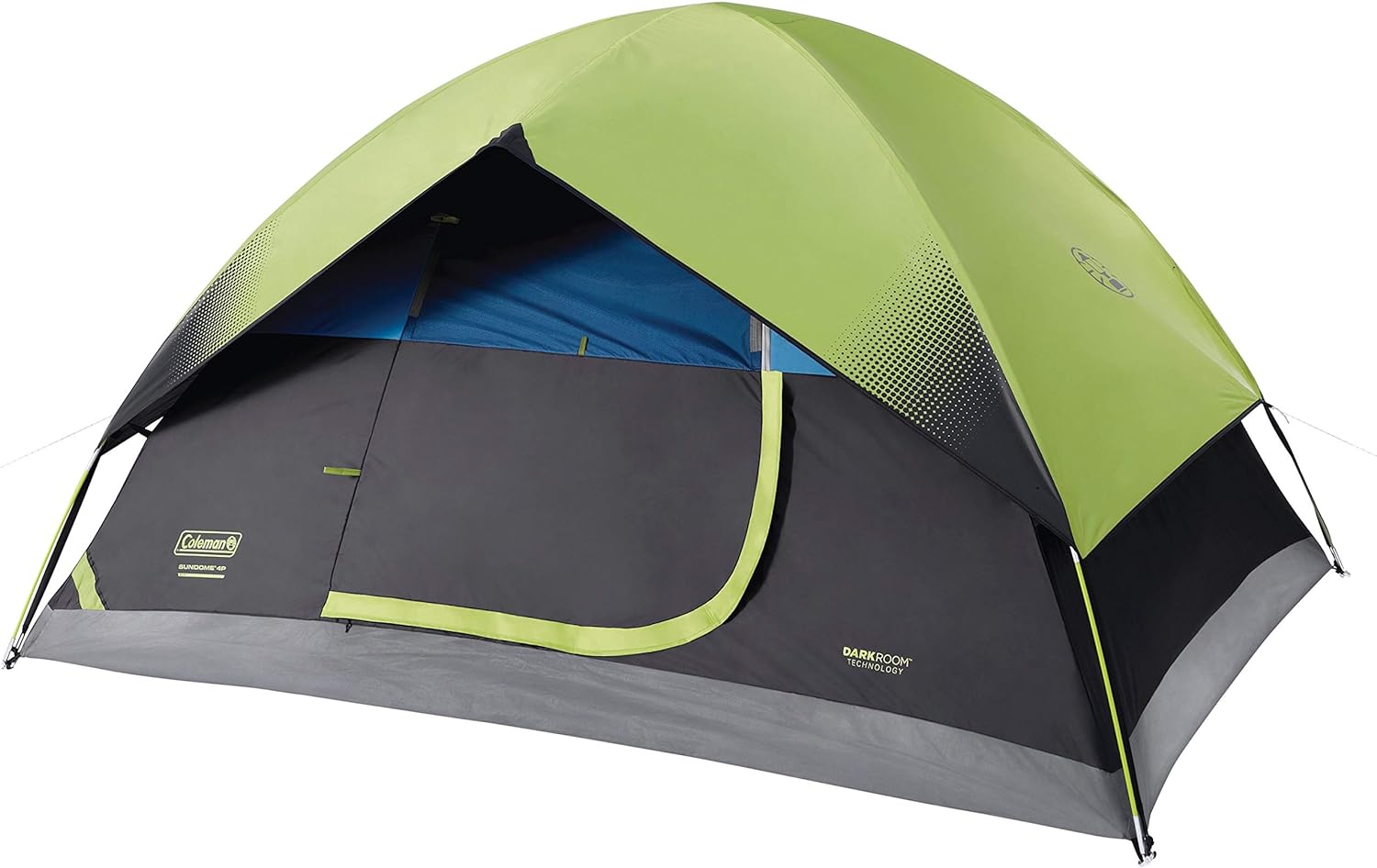Coleman Dark Room Sundome Camping Tent, 4/6 Person Tent Blocks 90% of Sunlight and Keeps Inside Cool, Lightweight Tent for Camping Includes Rainfly, Carry Bag, and Easy Setup