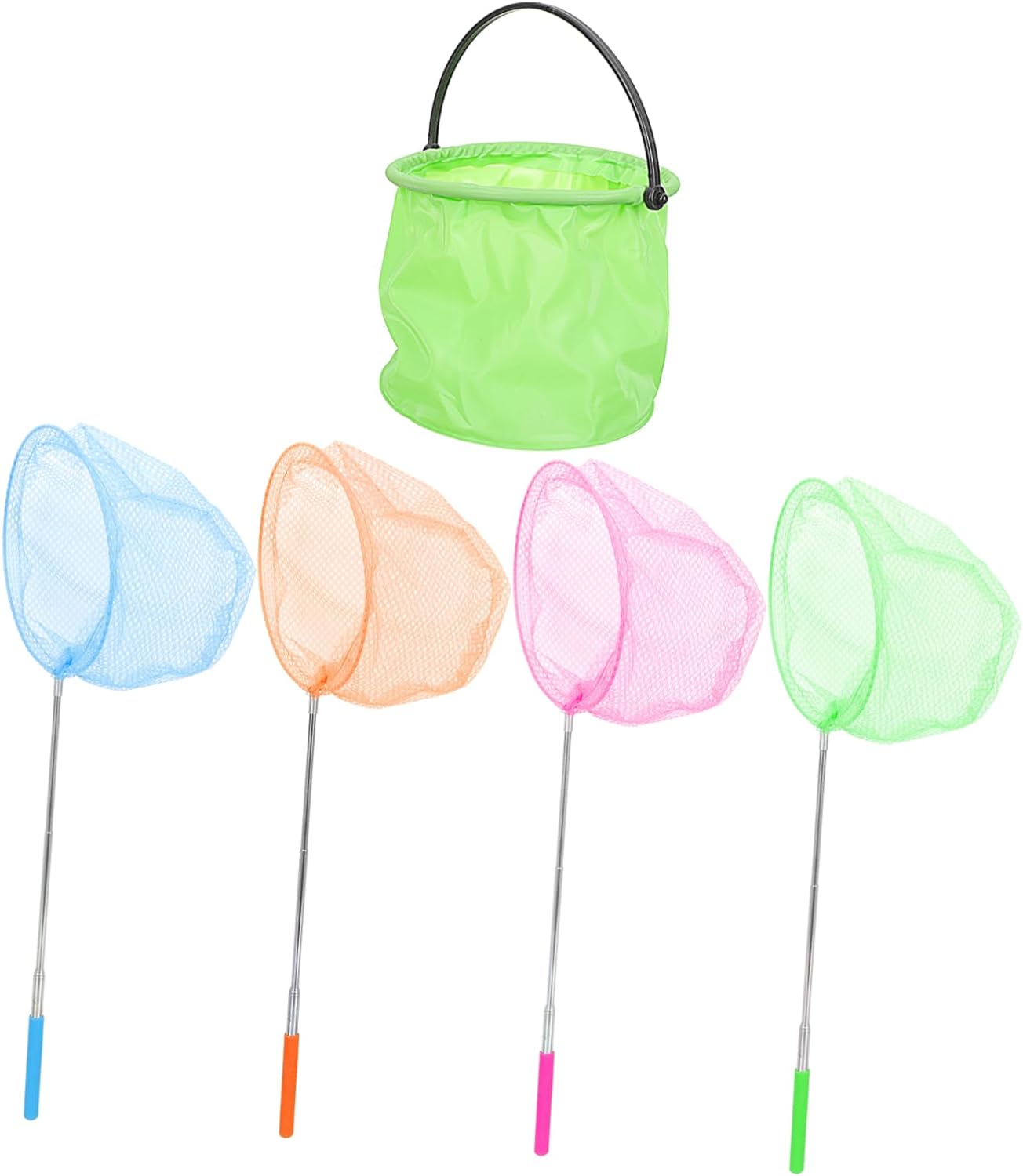 HONMEET 1 Set Telescopic Fishnet Bucket Bugs Catching Net Caterpillar Ladybird Net Telescopic Fishing Nets Outdoor Playset Butterflies Bugs Nets Habitat...