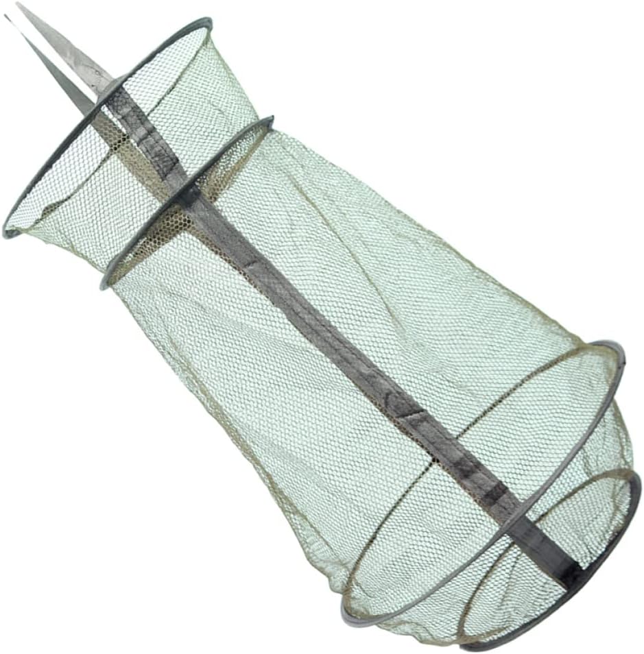 BESPORTBLE Round Folding Fish Shrimp Mesh Cage Fishing Net Mesh Ar Accessories Fishing Landing Net Wire Fish Basket
