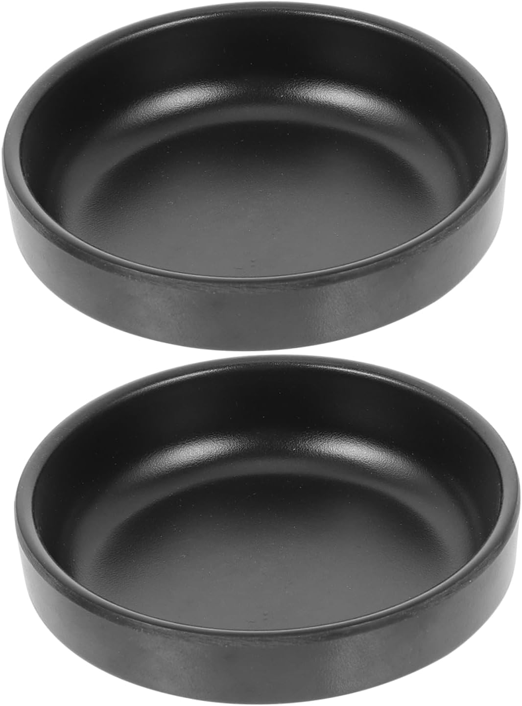 TIDTALEO 2Pcs Chili Sauce Snack Plate seasoning dishes soy sauce dishes mini containers black dinnerware korean gochujang prep bowl Kitchen Tableware...