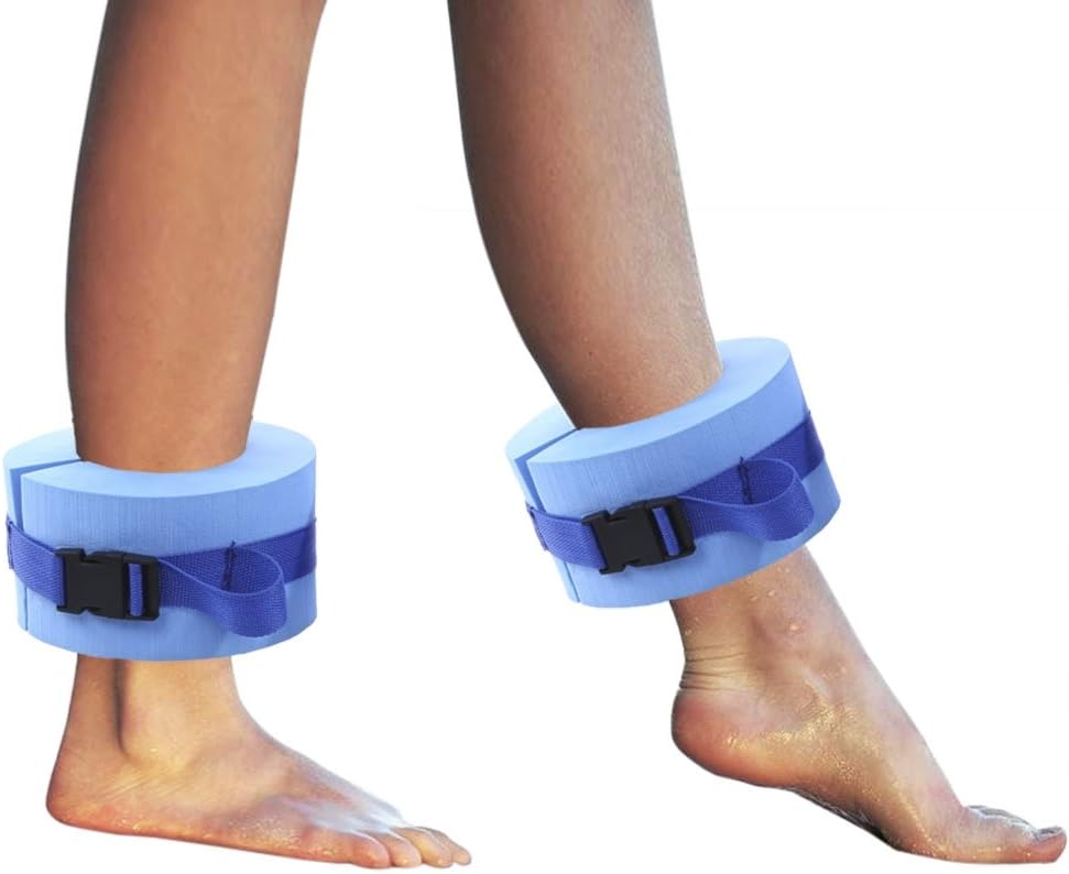 Firlar Set of 2 Foam Swim Aquatic Cuffs, Water Aerobics Equipment Float Ring Fitness Exercise Set, Ankles Arms Belts with Quick Release Buckle for Swim...