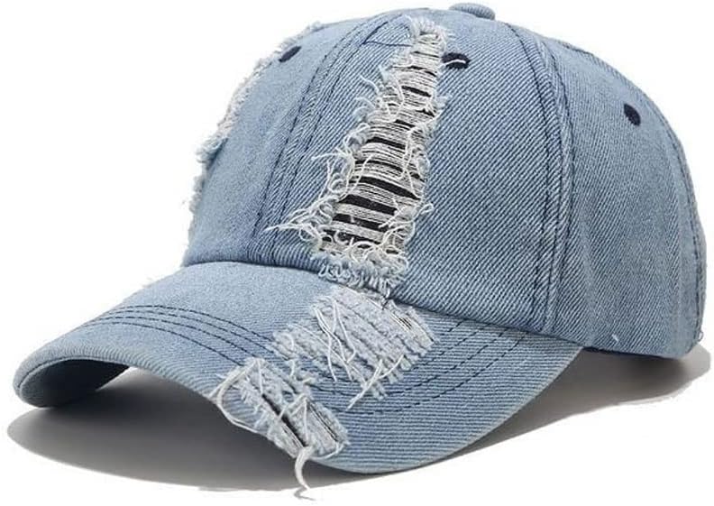 SHZBCDN Denim Cap Summer Outdoor Leisure Visor Hat Trend Hole Baseball Caps Hip Hop Sport Hats (Color : A, Size : One size)