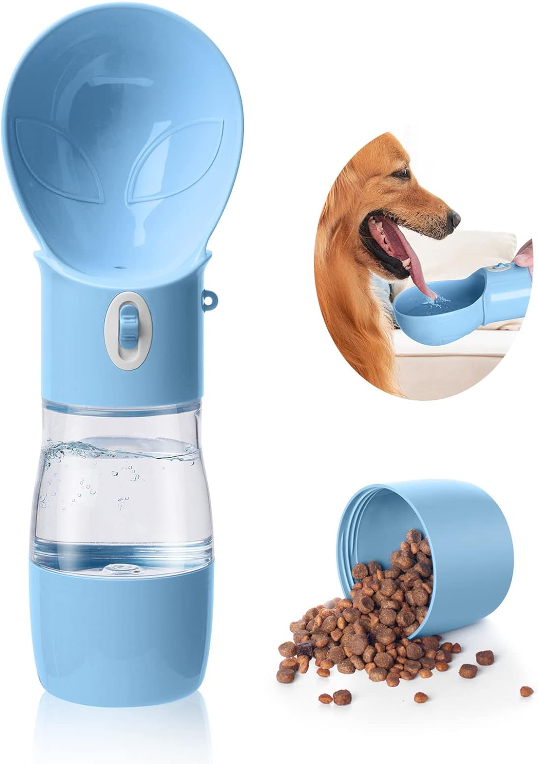 ARMLULU Dog Water Bottle - Dishwasher Safe Material for Multifunctional Portable Dog Water Bottle with Food Container Dog Travel Water Bottle Suitable for Outdoor Walking and Hiking for Pets