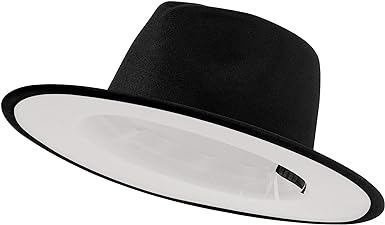 jingsha Fedora Hats for Men & Women Wide Brim Fedora Felt Panama Hat Men's Dress Hats with Belt Buckle