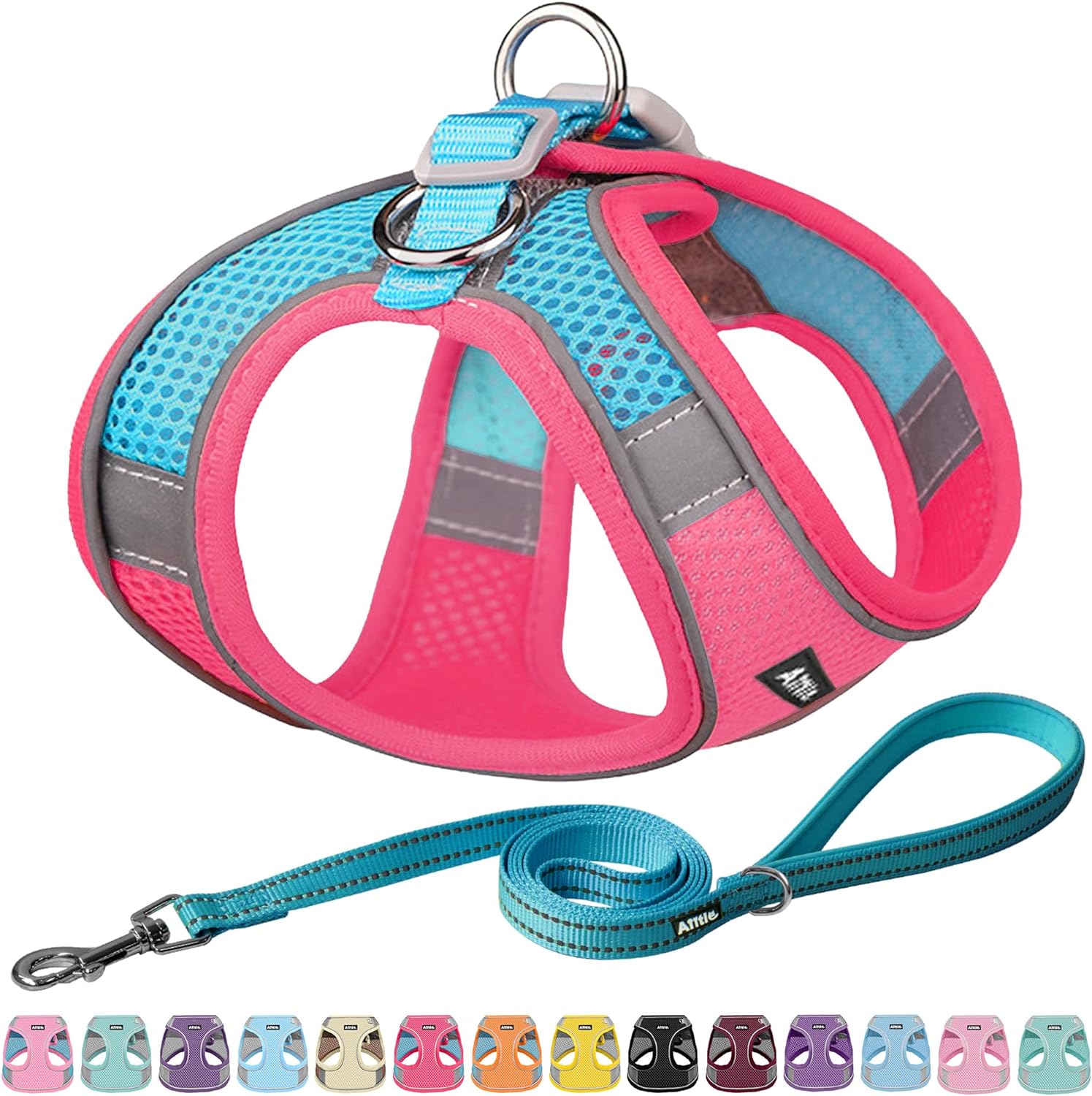 AIITLE No Pull Dog Harness and Leash Set, Step in Adjustable Dog Harness with Padded Vest for All Weather, Dog Leash with Soft Padded Handle, Easy to Put on...