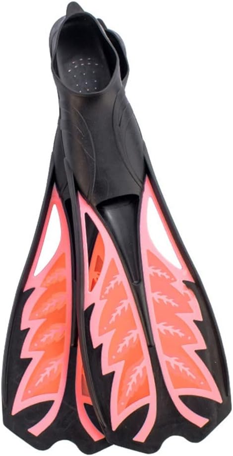 XIULAIQ Adult Flexible Comfort Diving Fins Professional Free Diving Long Fins Rubber Non-Slip Swimming Flippers Snorkeling Equipment (Color : Red, Size : M...