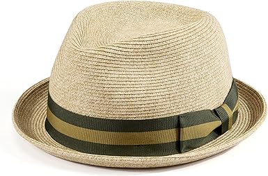 AKIO&AQUIRAX Mens Fedora Hats with Short Brim Straw Fedora Sun Hats for Men Women Summer Sun Hats with Adjustable Strap