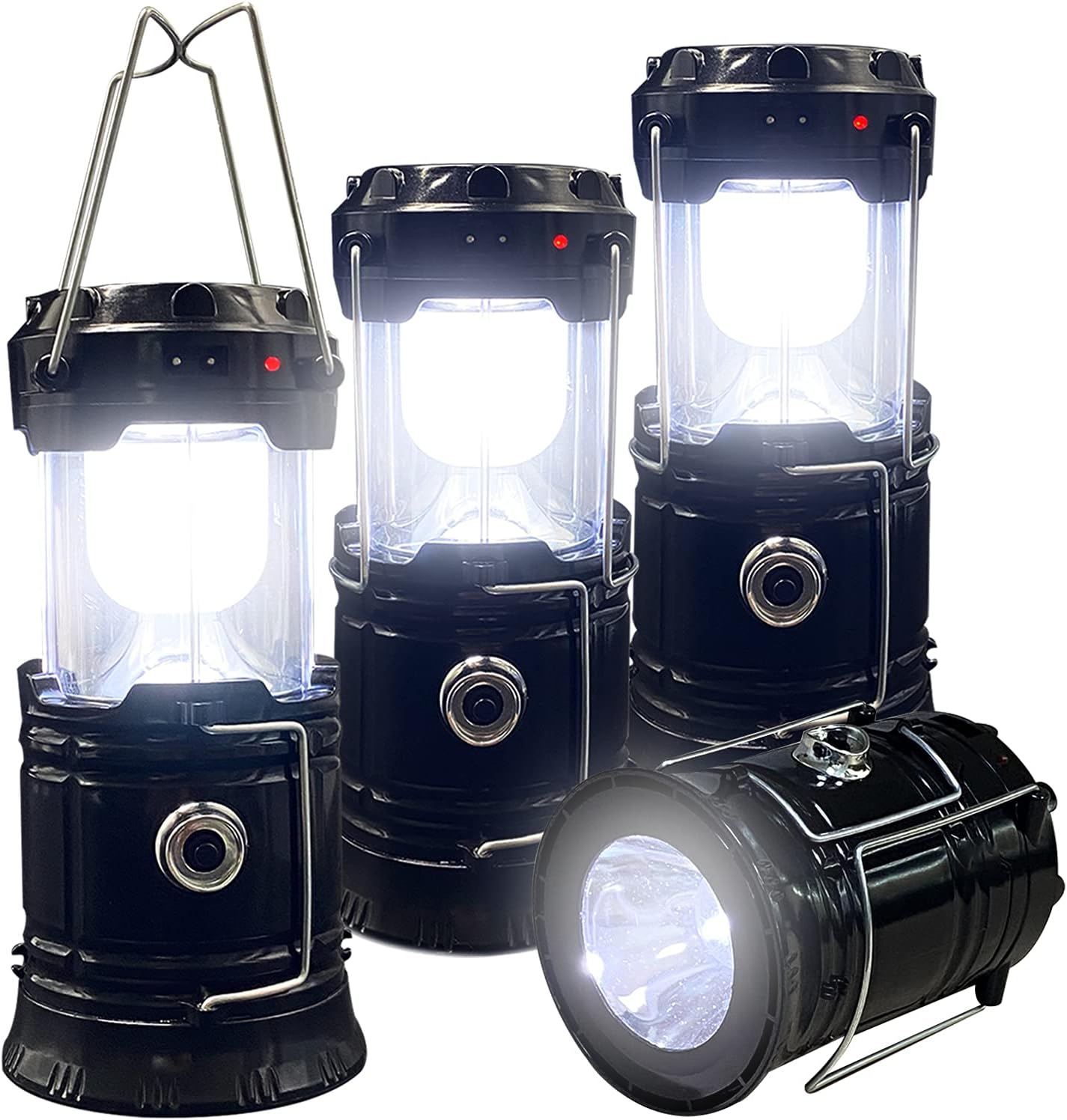 Collapsible Portable LED Camping Lantern XTAUTO Lightweight Waterproof Solar USB Rechargeable LED Flashlight Survival Kits for Indoor Outdoor Home Emergency...