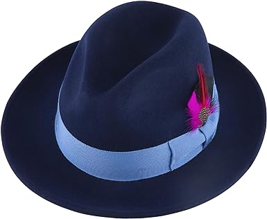 Classic Fedora Hat for Men & Women Wide Brim Felt Hat Adjustable Dress Panama Hat Wool Fedora Hat with Band