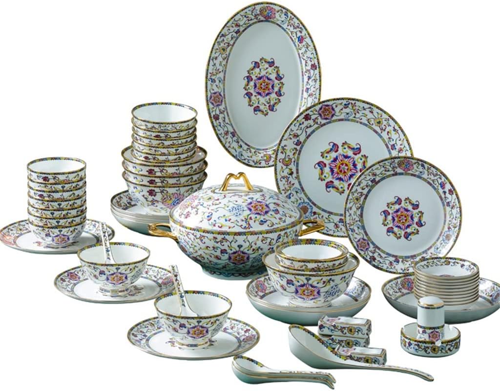 YUTR Tableware Set for Home Wedding Ceramic Rice Bowl Plate and Spoon Set Available