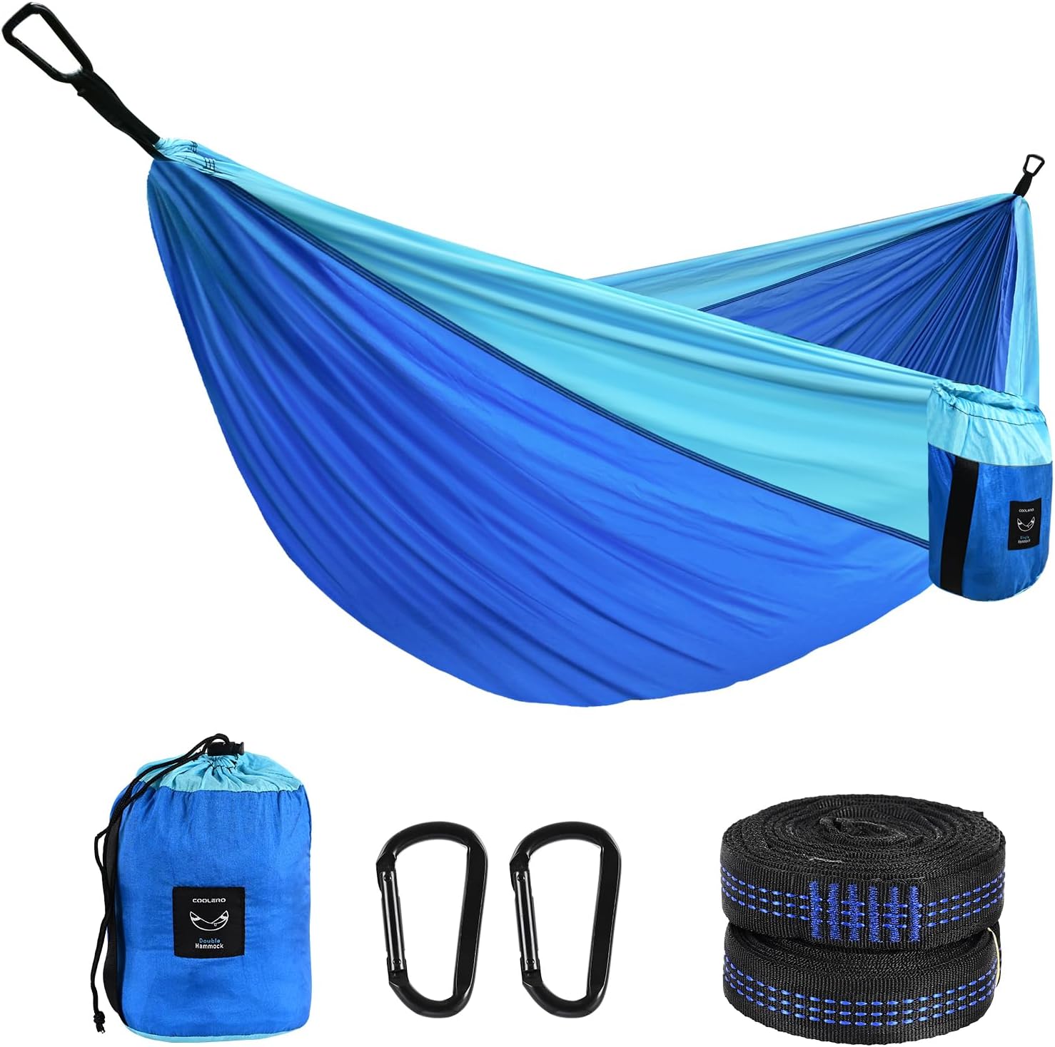 COOLERO Camping Hammock Single-Durable Nylon Portable Hammock with Tree-Friendly Straps and Attached Carry Bag - Portable Hammock Camping Accessories for...