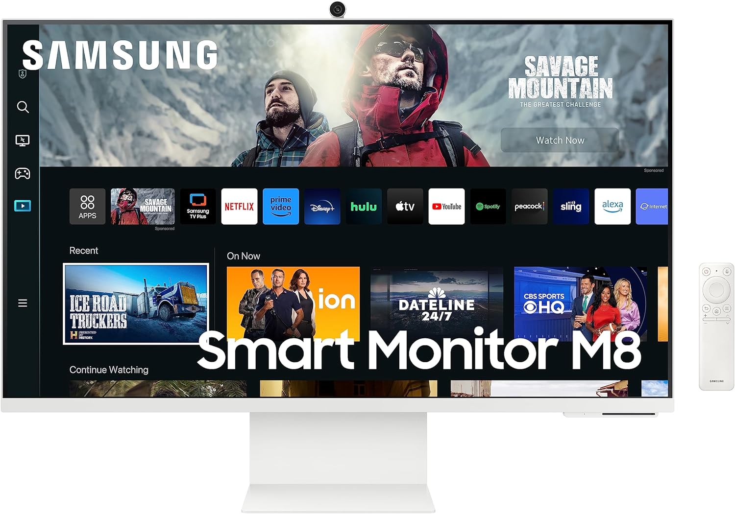 SAMSUNG 32" M80C UHD HDR Smart Computer Monitor Screen with Streaming TV, Slimfit Camera Included, Wireless Remote PC Access, Alexa Built-in (LS32CM801UNXZA),Warm White