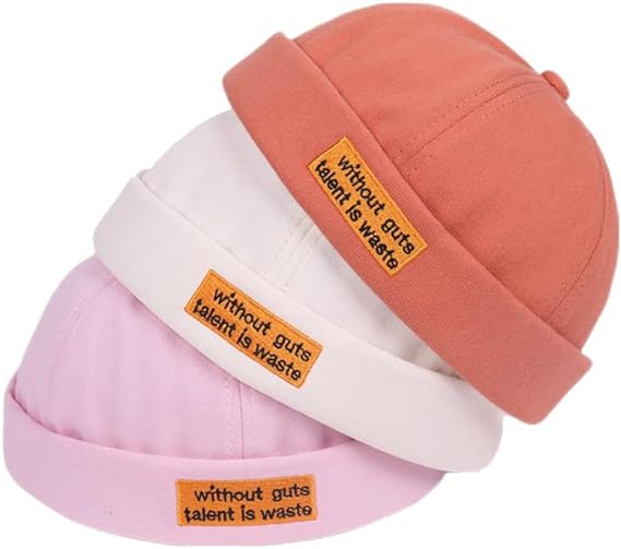 Sunnymorn Cotton Retro Brimless Skullcap Sailor Cap Rolled Cuff Beanie Hat