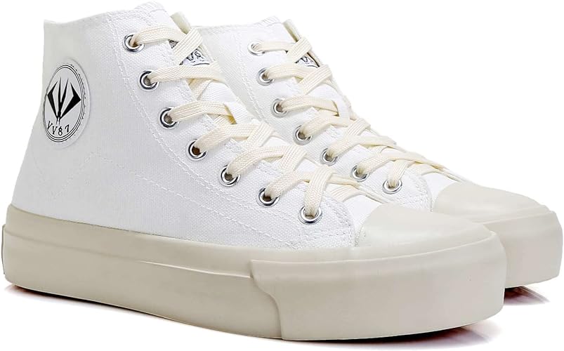 NCNDB Women’s High Top Canvas Sneakers Lace Up Casual Classic Walking Shoes for Girl