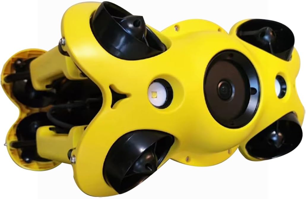 IISHISHENGWEI P100 Underwater Unmanned Robots Intelligent 4K HD Visual Underwater Machine Professional Salvage Equipment (Yellow and Black (200m Standard))