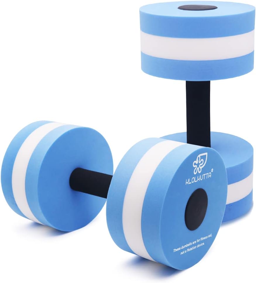 KLOLKUTTA Aquatic Dumbells, 2PCS Water Aerobic Exercise Foam Dumbbell Pool Resistance,Water Aqua Fitness Barbells Hand Bar Exercises Equipment for Weight Loss
