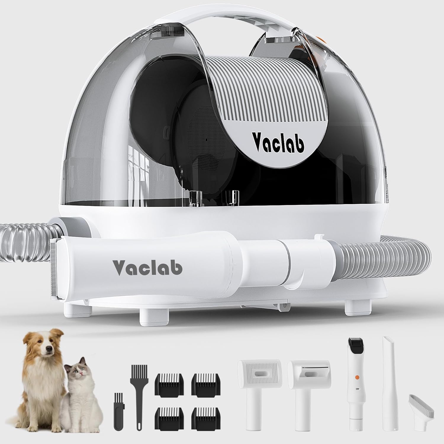 VACLAB Dog Vacuum for Shedding Grooming, 3L Large Dust Cup Pet Grooming Kit with 5 Pet Grooming Tools, Professional Dog Clippers Vacuum Suction 99% Hair, Low Noise Pet Grooming Supplies for Dogs Cats