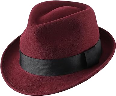 Home Prefer Men's Wool Felt Winter Hat Short Brim Fedora Hat