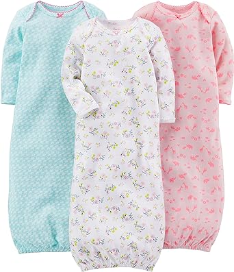 Simple Joys by Carter's Girls' 3-Pack Cotton Sleeper Gown