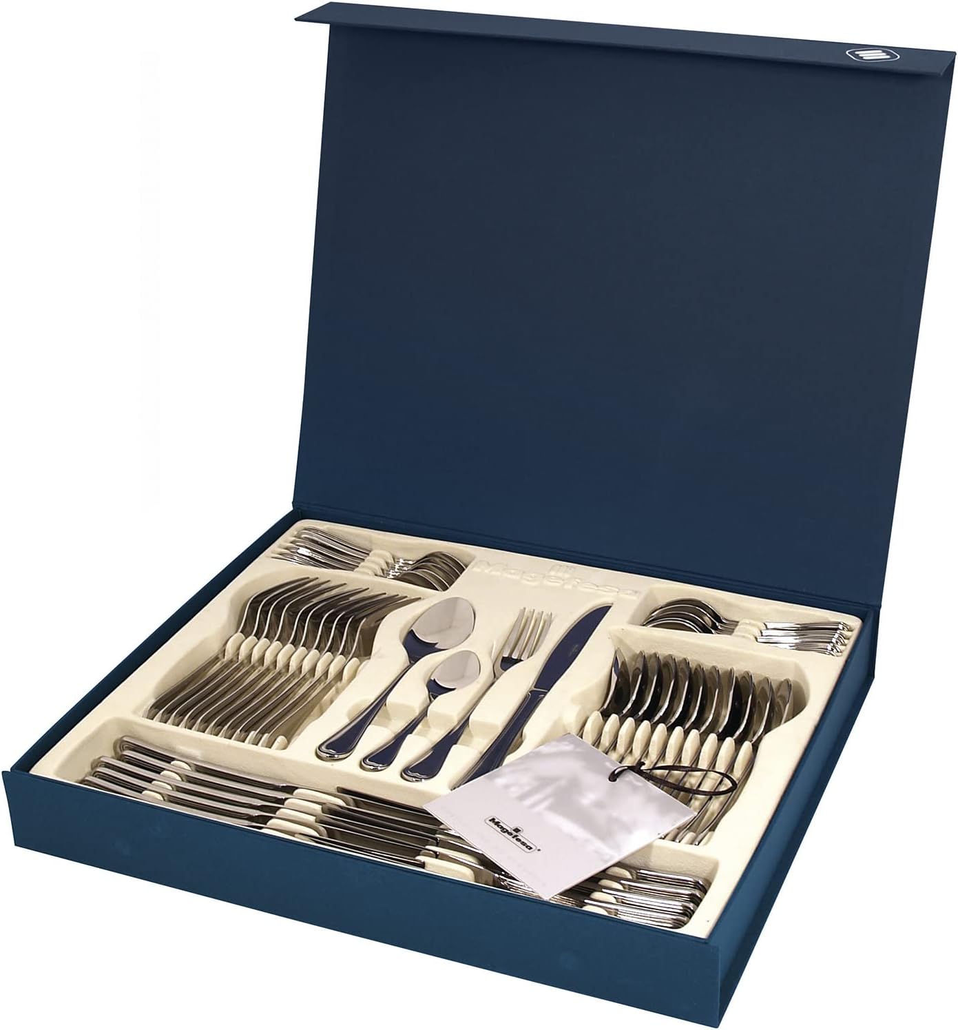 MAGEFESA Cordoba – 48 piece Clutlery Set, made in 18/10 stainless steel, for 12 people, blue box included