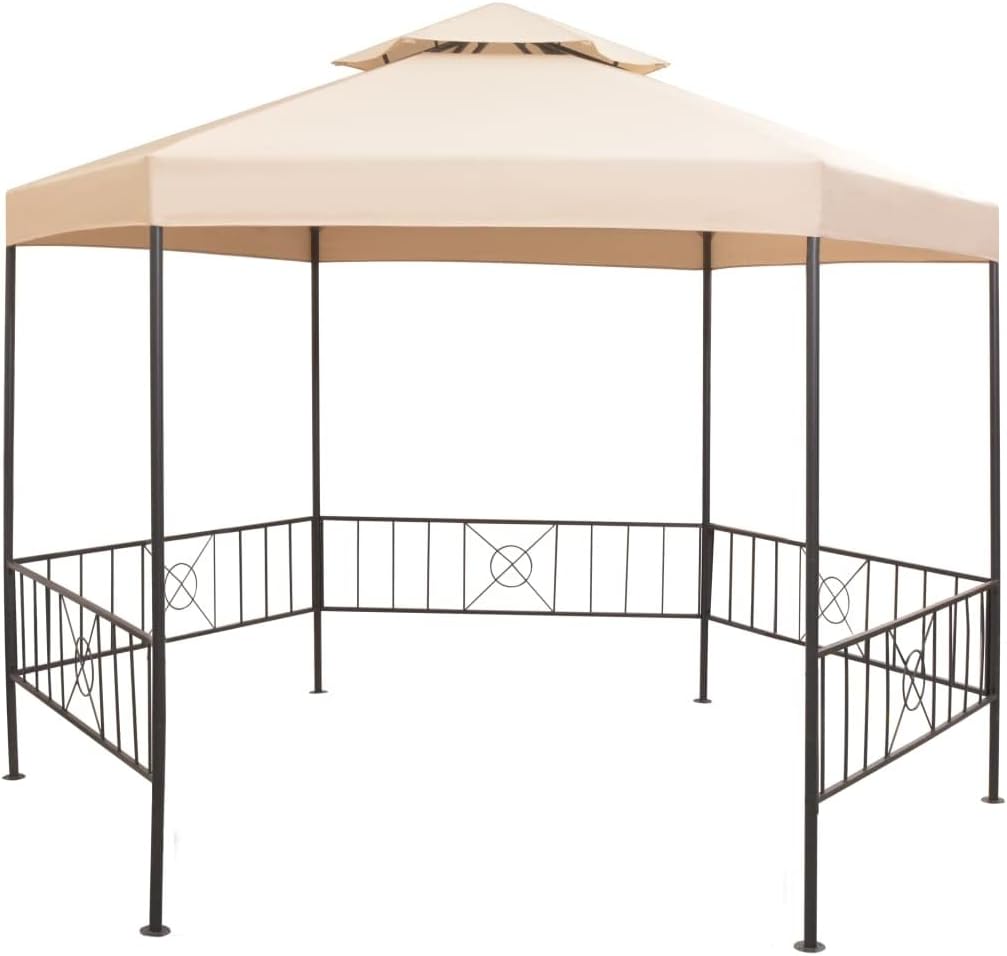 ZZBJ Garden Marquee Gazebo Pavilion Tent Beige 127.2"x104.3"
