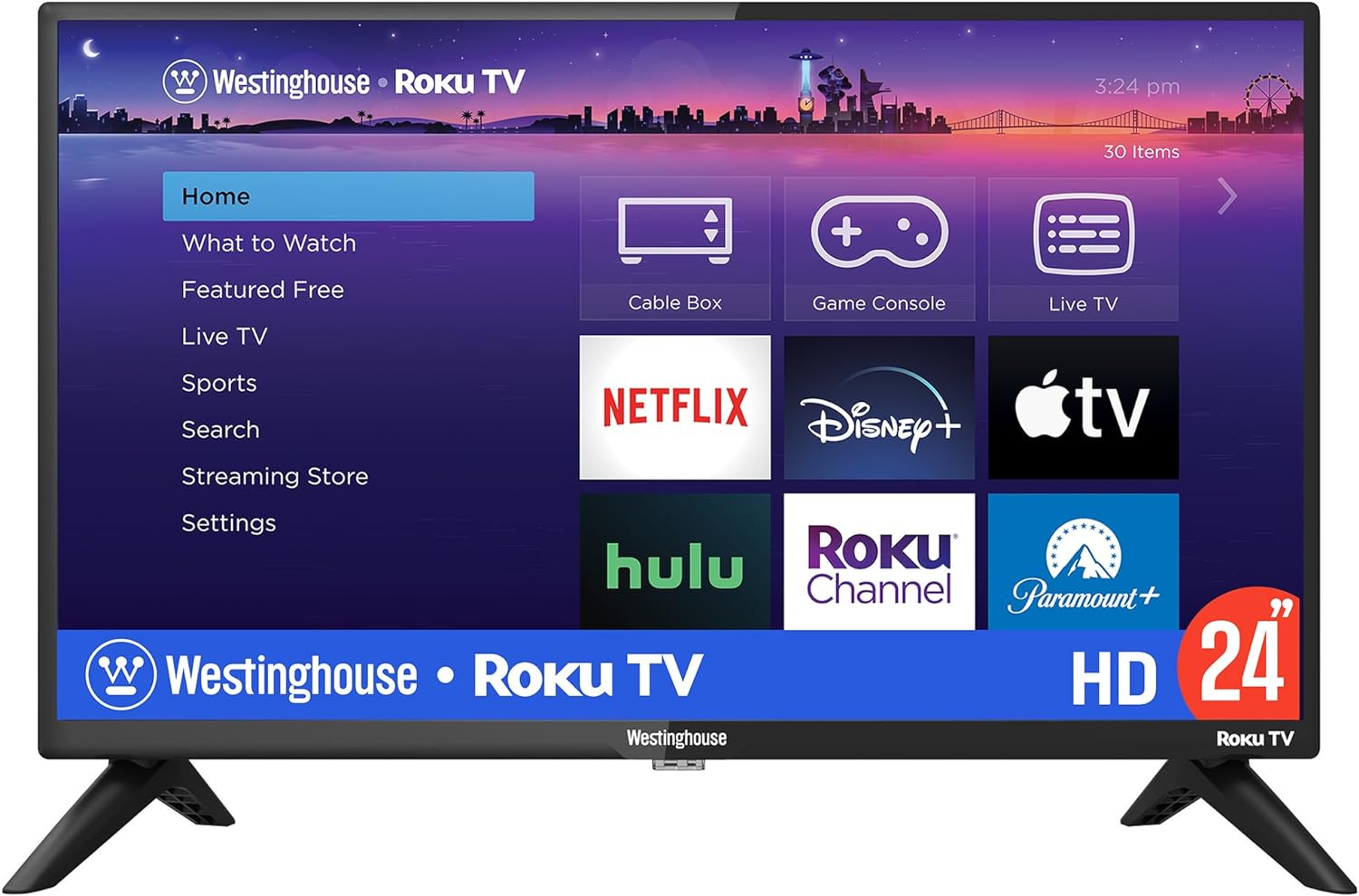 Westinghouse Roku TV - 24 Inch Smart TV, 720P LED HD TV with Wi-Fi Connectivity and Mobile App, Flat Screen TV Compatible with Apple Home Kit, Alexa and Google Assistant