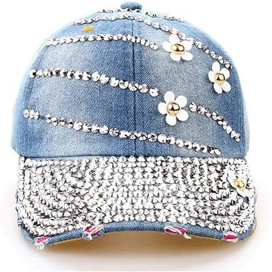 DCOT Fashion Unisex Rhinestone Diamond Baseball Caps Hats for Men Women Hip Hop Hats Visor Sun Hat
