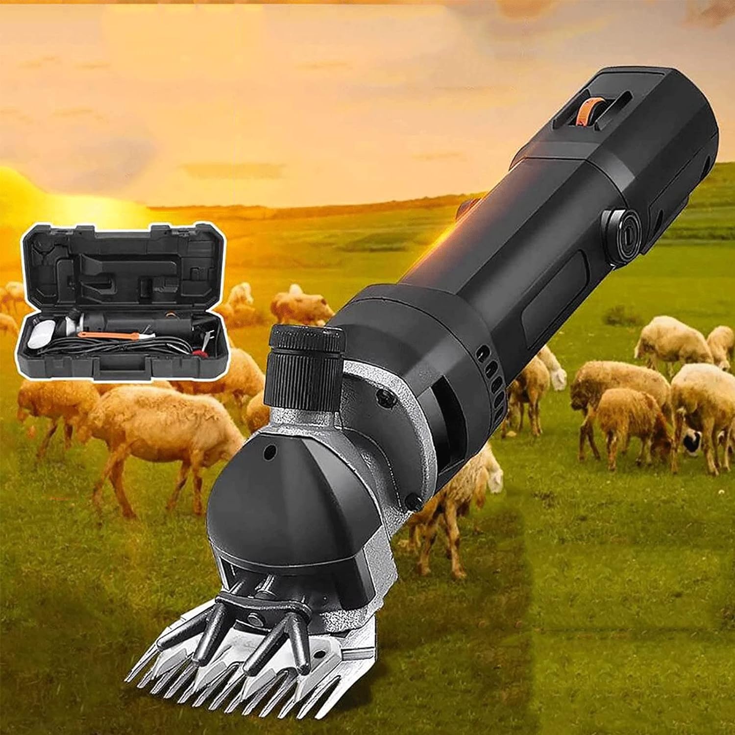 Electric Sheep Shearing Clippers, Electric Sheep Pet Hair Clipper Shearing Kit 6 Gears Speed,690w Shear Wool Cut Goat Pet Animal Shearing Supplies Farm Cut Machine,13 Teeth,2400rpm Professional