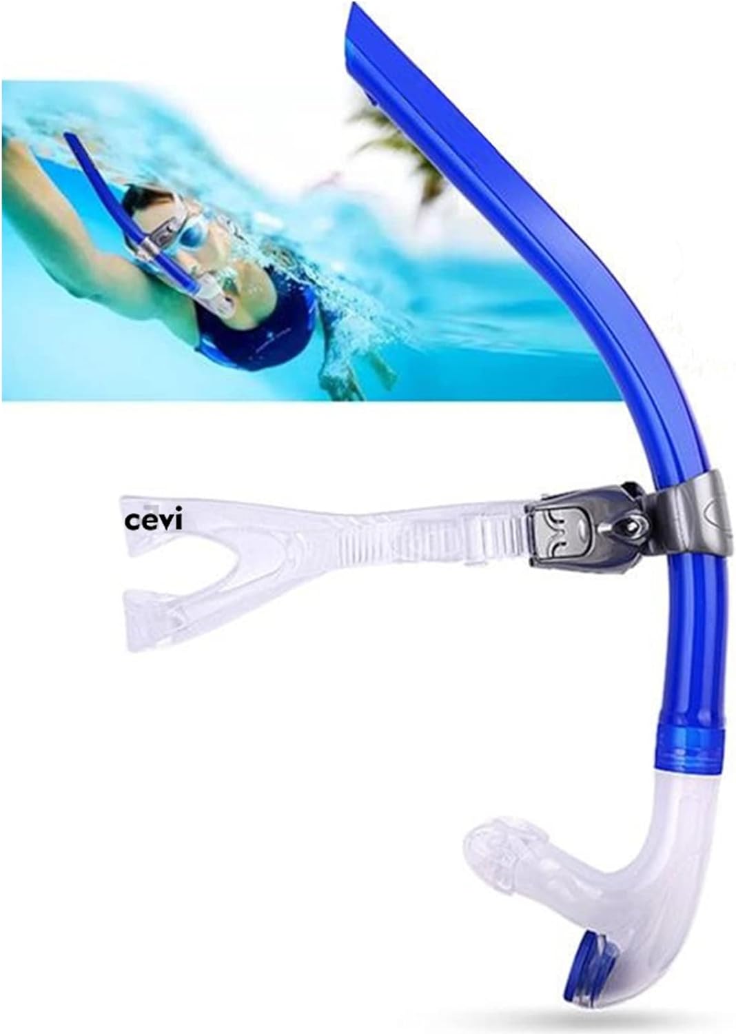 Swim Snorkel for Lap Swimming,Adult Swimmers Snorkeling Gear for Swimming Snorkel Training in Pool and Open Water,Snorkle Center Mount Silicone Mouthpiece...