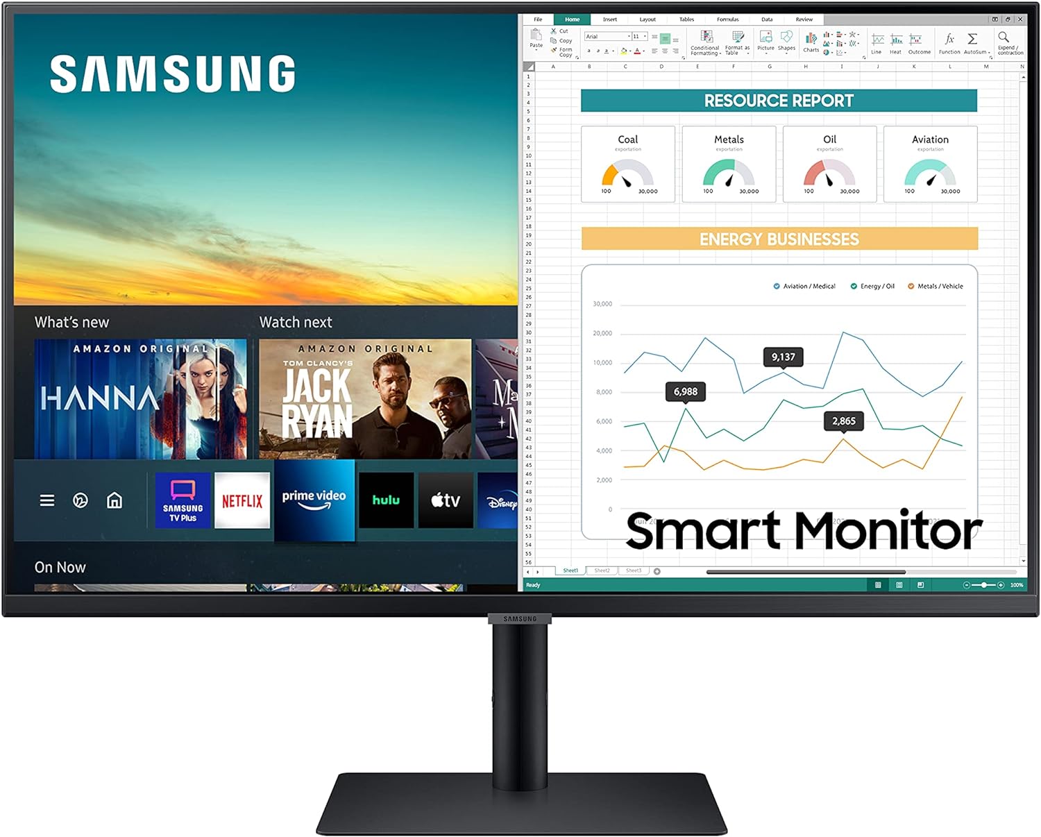 SAMSUNG M5 Series 32-Inch FHD 1080p Smart Monitor & Streaming TV (Tuner-Free), Netflix, HBO, Prime Video, & More, Apple Airplay, Height Adjustable Stand, Built-in Speakers (LS32AM502HNXZA)