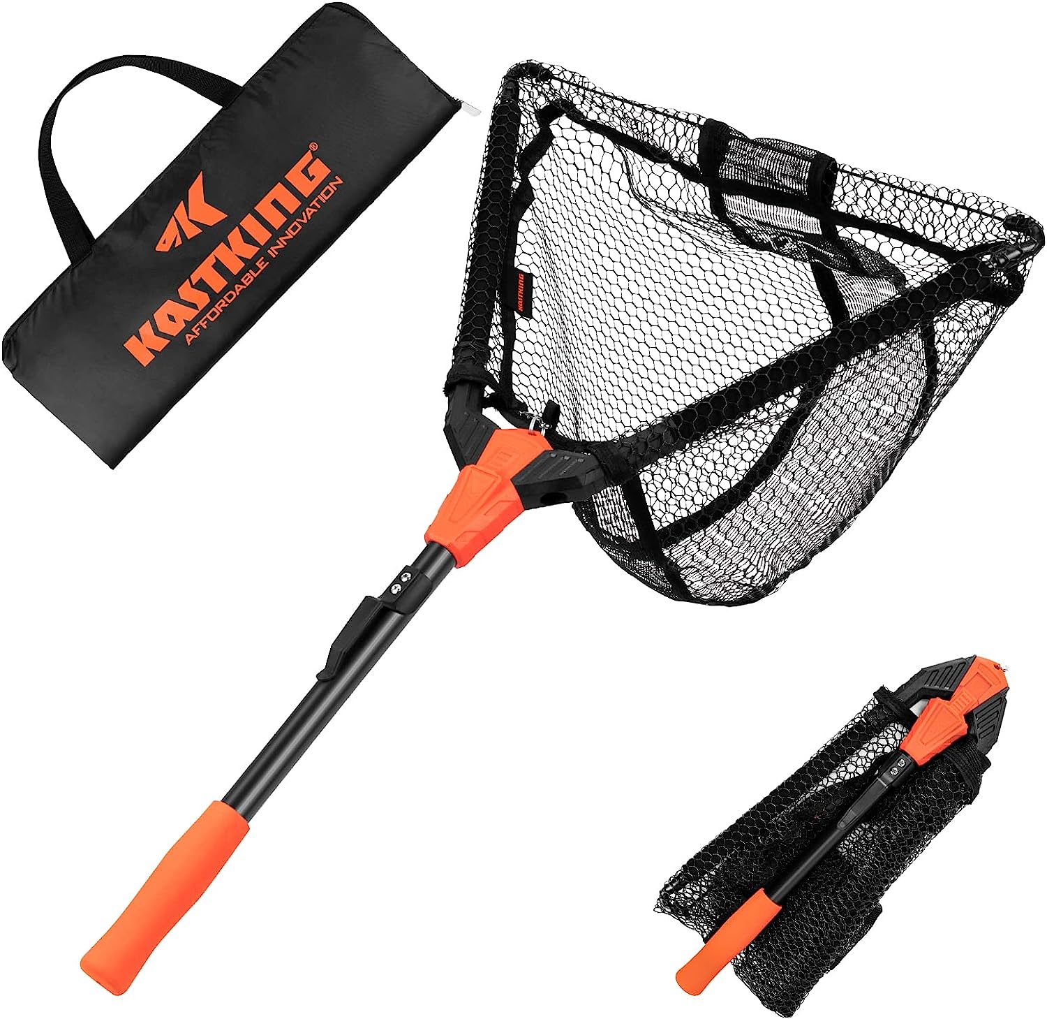 KastKing Pontus Fishing Net Fish Landing Net, Foldable & Lightweight Freshwater Fishing Landing Net with Built in Length Scale, Aluminum Handle, Fish-friendly Mesh for a Safe Release, Fishing Gifts fo