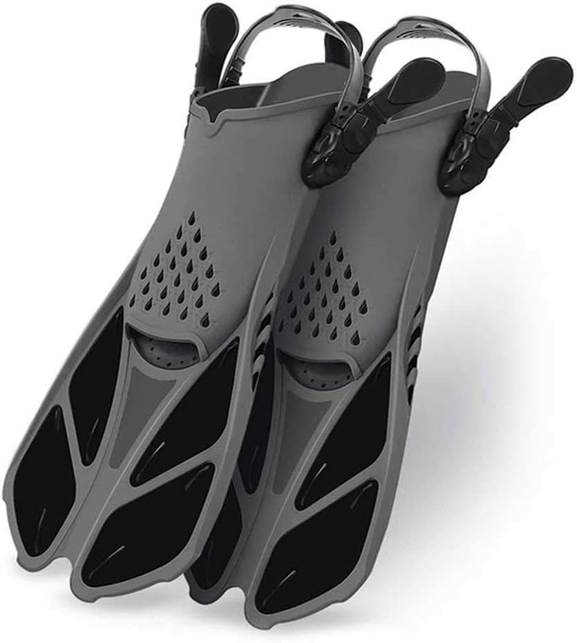 SXDS Adjustable Swimming Fins Adult Snorkel Foot Flippers Diving Fins Beginner Water Sports Equipment Portable Diving Flippers Child