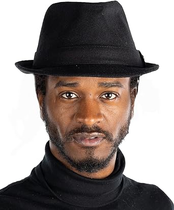 Funky Junque Mens Premium Wool Fedora Hat Structured Short Brim Classic Vintage Trilby Felt Teardrop Stetson