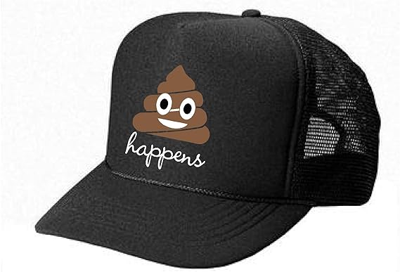 Funny hat - Poop Happens - Cool Stylish Apparel Accessories (Black)
