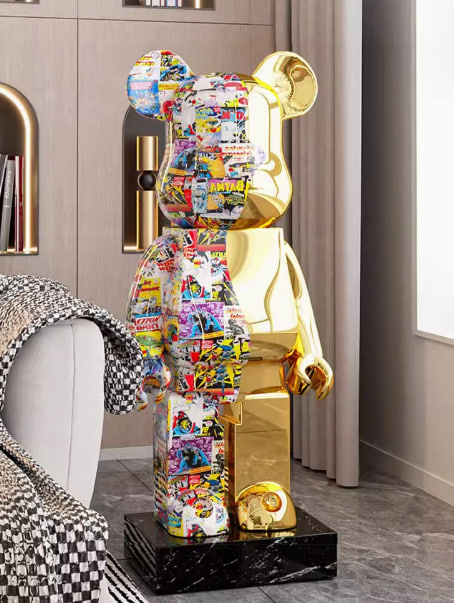 Violent bear ornaments living room TV cabinet large floor modern light luxury simple new home decoration fiberglass doll